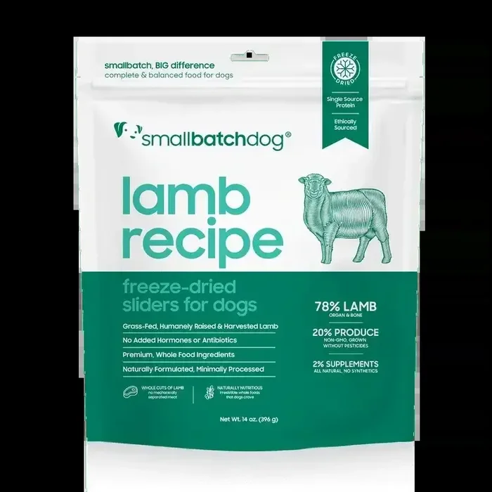 Smallbatch Lamb Recipe Sliders Freeze-Dried Dog Food 25oz