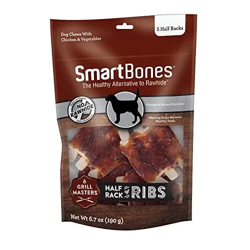 Smartbones Grill Masters Ribs Dog Dental and Hard Chews – 5 Count