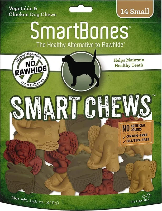 Smartbones Safari Smart Chews Dog Dental and Hard Chews – Chicken and Sweet Potato – Small – 14 Pack