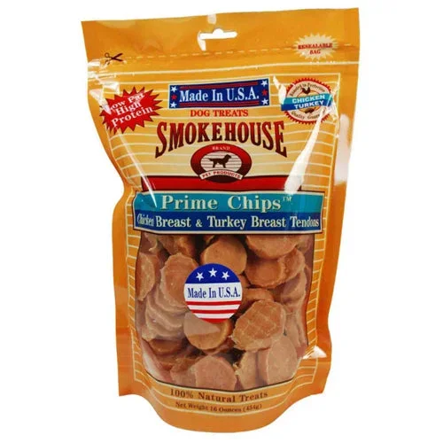 Smokehouse, Prime Chips Dog Treats Chicken Turkey, Chicken & Turkey, 1 Each/16 Oz