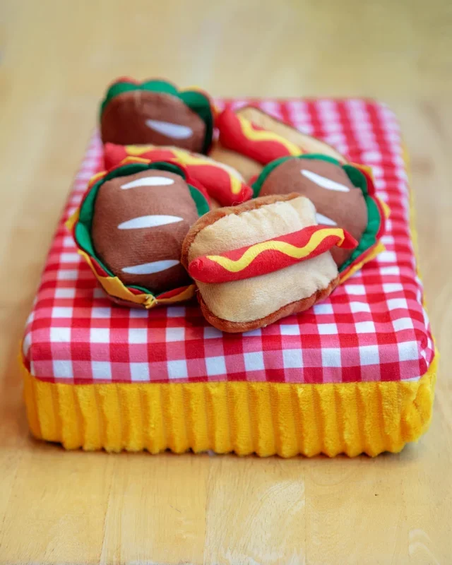 Snacks at a Picnic Squeaky Interactive Dog Toy Set (FINAL SALE)