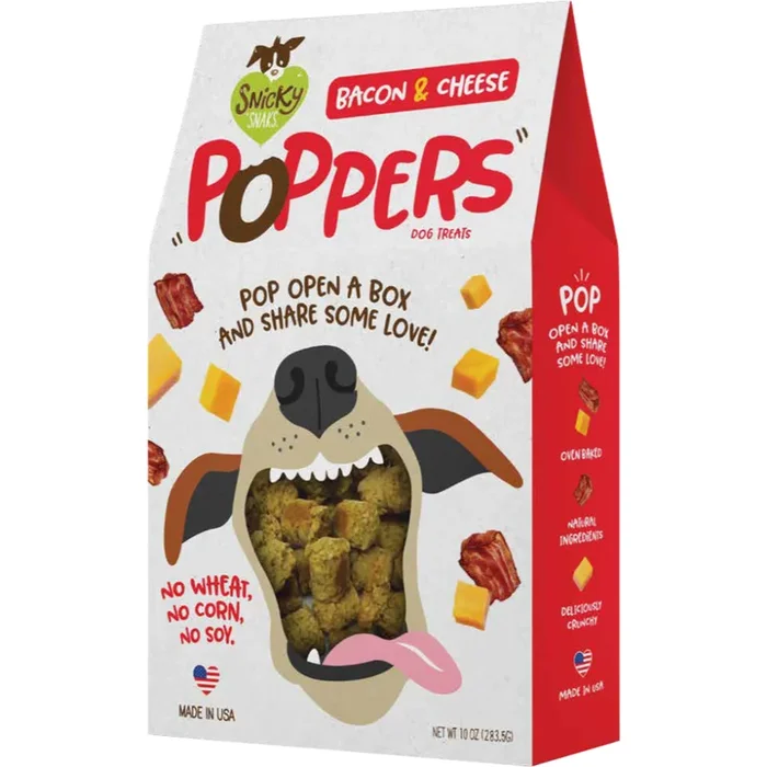 Snicky Snaks Poppers Bacon Cheese Dog Biscuits – 10 Oz