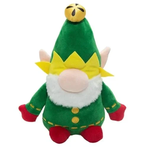Snugarooz Holiday Elf The Gnome Squeak and Crinkle Plush Dog Toy
