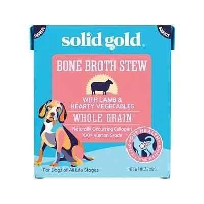 Solid Gold Bone Broth Lamb Stew with Hearty Vegetables Dog Food Topper – 11 Oz – Case of 6
