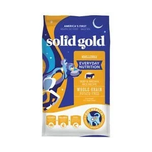 Solid Gold Millenia Gut Health Beef and Brown Rice with Peas Adult Dry Dog Food – 24 Lbs