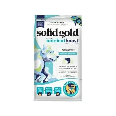 Solid Gold NutrientBoost Leaping Waters Gut Health Grain-Free Salmon and Vegetables Dry Dog Food – 3.75 Lbs