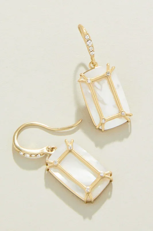Spartina Orla Window Mother of Pearl, Glass Crystals Earrings