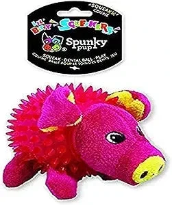 Spunky Pup Glow In the Dark Pig Squeak and Plush Dog Toy – Small