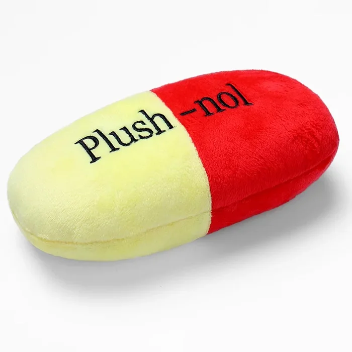 Spunky Pup RX Bad Dog Pill Squeak and Plush Dog Toy – Large