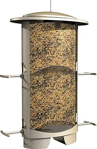 Squirrel-X X1 Squirrel Resistant Tubed Wild Bird Feeder – Satin Nickel – 4.2 Lbs Cap