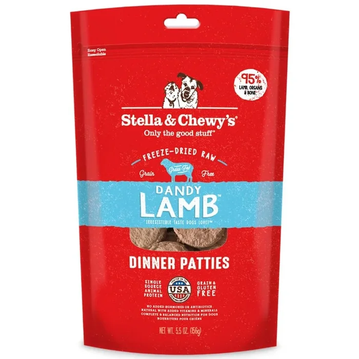 Stella & Chewy’s Dinner Patties Lamb Freeze-Dried Dog Food – 5.5 Oz