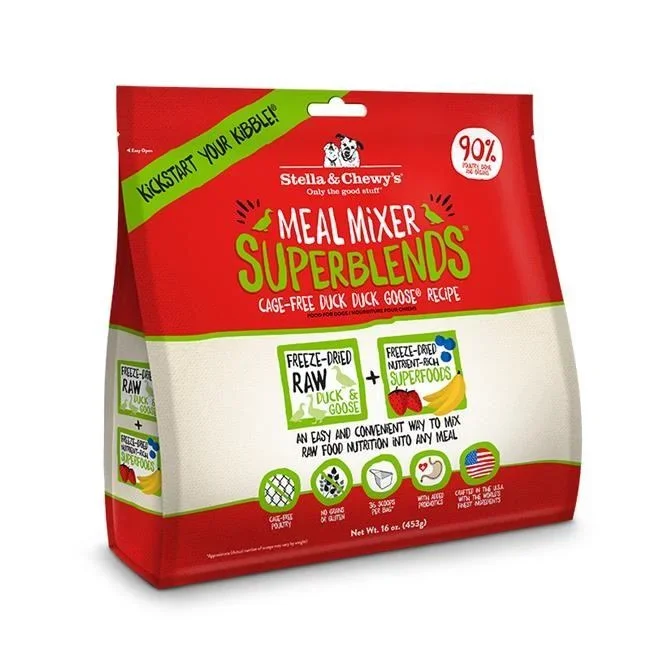 Stella & Chewy’s Superblend Mixers Duck Freeze-Dried Dog Food – 16 Oz