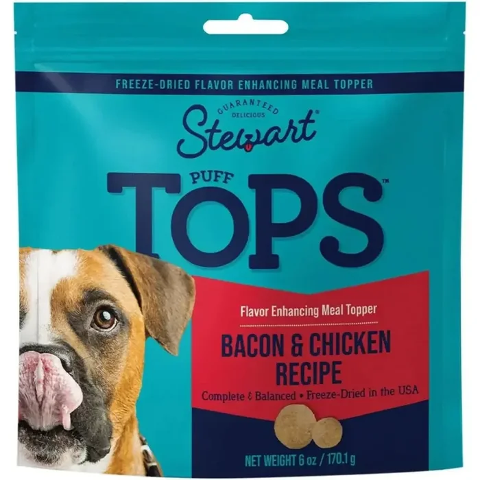 Stewart Puff Tops Bacon & Chicken Recipe Freeze-Dried Dog Food Topper