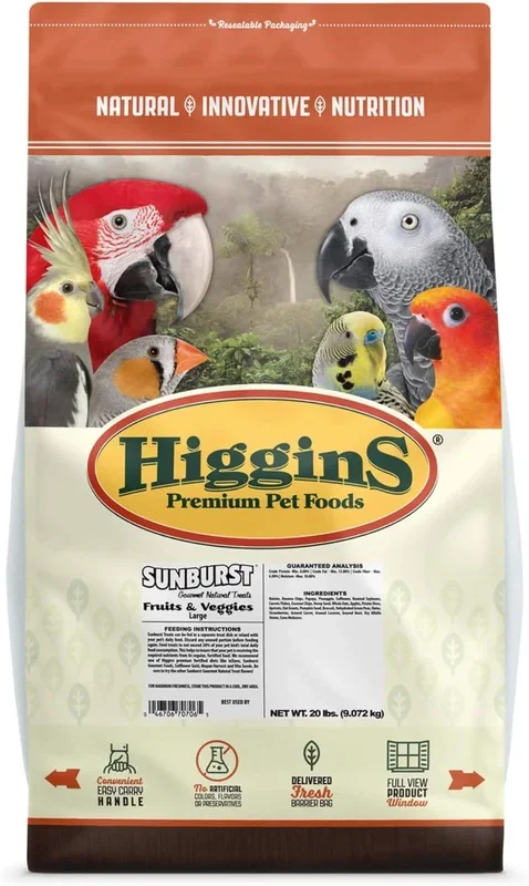 Sunburst Gourmet Natural Large Avian Treat Fruits/Veggies 20 Lb