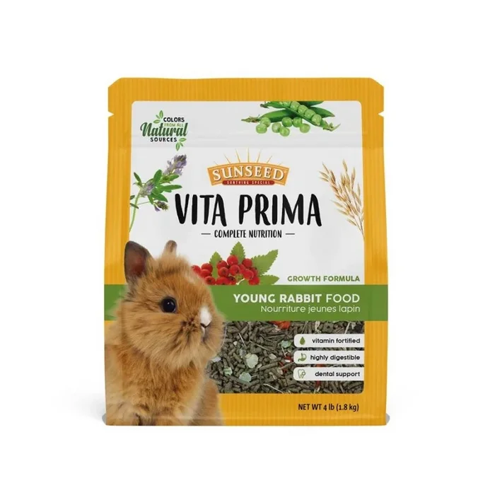 Sunseed, Sun Seed Vita Prima Young Rabbit Dry Food, 4 Lbs