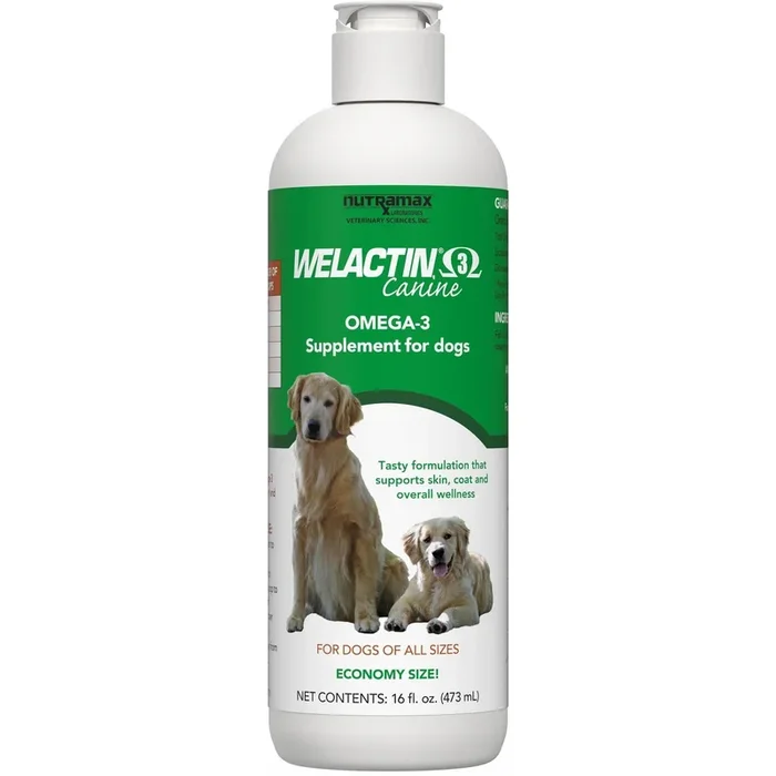 Suplemento natural de omega-3 Welactin para perros, 16 fl oz