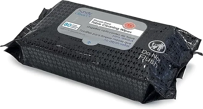 Table Top And Counter Cleaning Wipes Pack of 12 Pouches Containing 80 Count 10.5″ x 7.75″ Pre-Moistened Wipes With High Shine Formula Perfect For Use at Home or Restaurants Clinics, Office