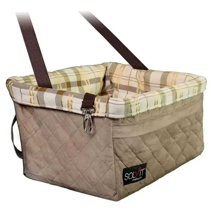 Tan Happy Ride™ Quilted Booster Seat Brown Box