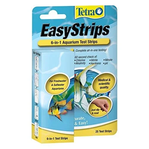 Tetra Easystrips 6-In-1 Aquarium Test Strips Aquarium Water Test Kit – 25 Pack
