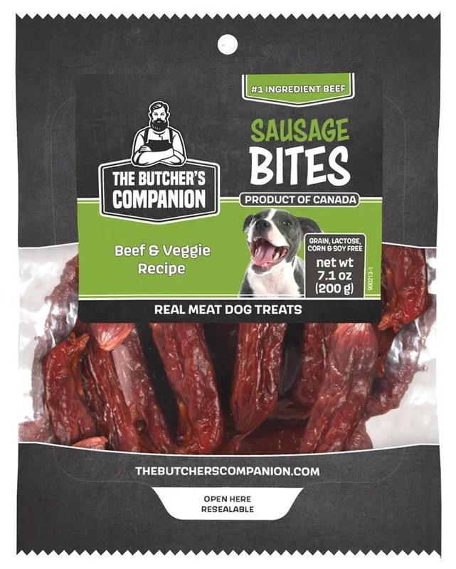 The Butcher’s Companion Sausage Bites Beef & Veggie Recipe Dog Treats