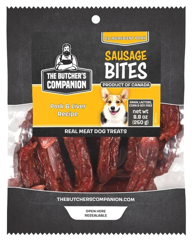 The Butcher’s Companion Sausage Bites Pork & Liver Recipe Dog Treats