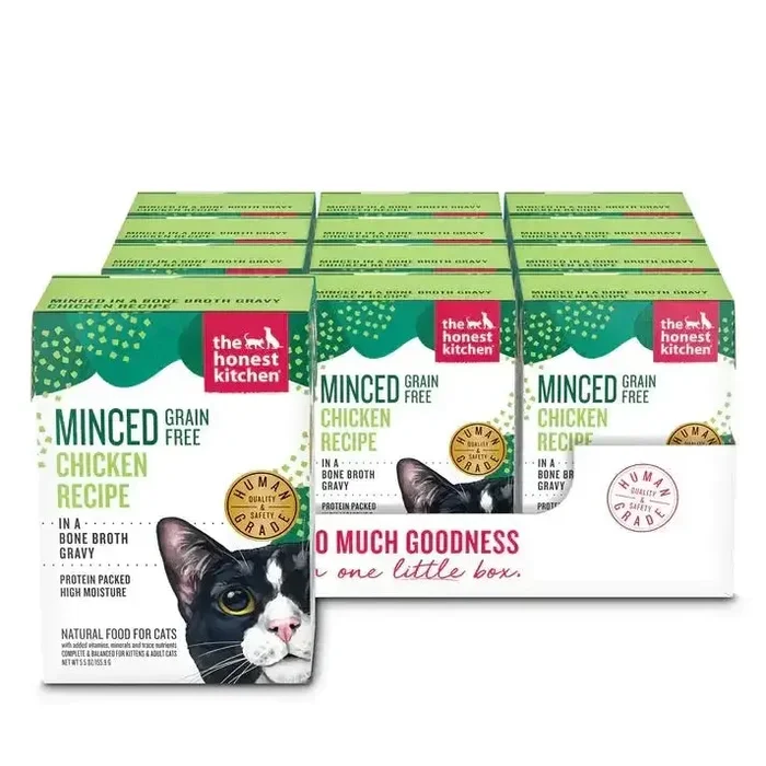 The Honest Kitchen Grain Free Minced Chicken in Bone Broth Gravy Wet Cat Food 12/5.5oz