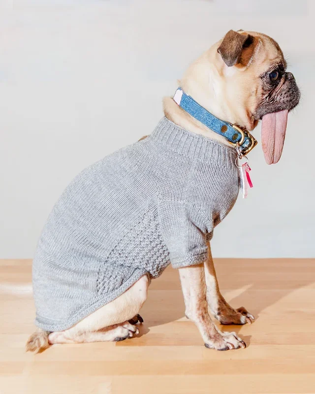 The Mabel Dog Sweater in Grey (Made in the USA)