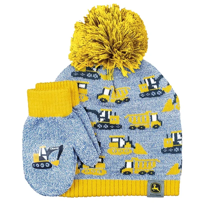 Toddlers’ Construction Beanie & Mittens J2H909BT