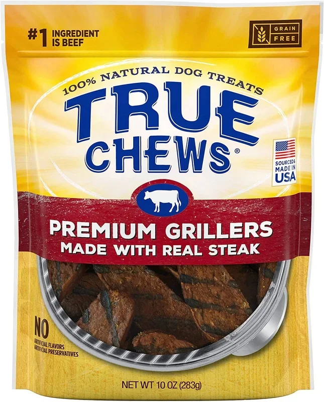 True Chews Premium Grillers Natural Dog Chews – Steak – 10 Oz