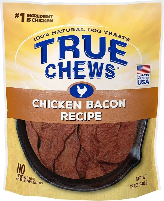 True Chews Premium Recipe Natural Dog Chews – Chicken Bacon – 12 Oz