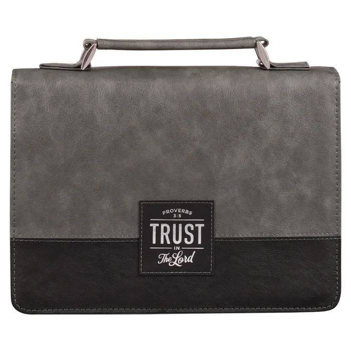 Trust In The Lord Gray And Black Bible Cover BBL727