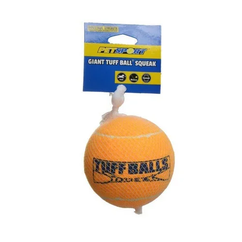 Tuff Ball Squeak Dog Toy Giant – 1 Pack – (4″ Diameter Ball) by Petsport USA