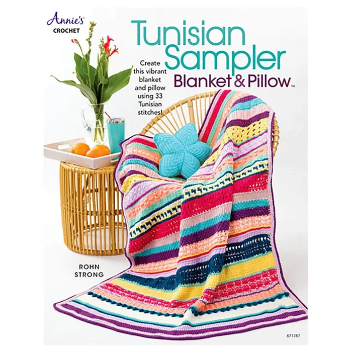 Tunisian Sampler Blanket and Pillow 8717871