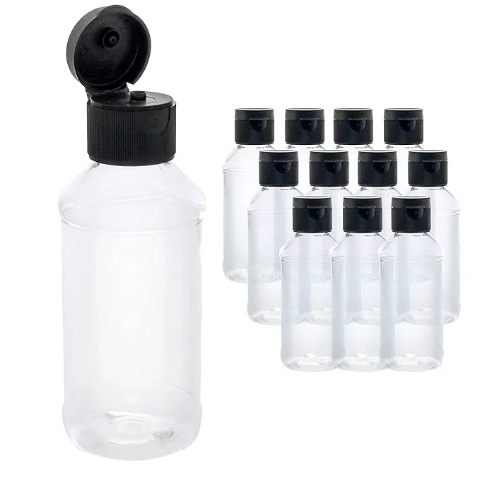 U.S. Art Supply 4 ounce Squeeze PET Plastic Bottles with Flip Cap – BPA-free, food safe, medical grade plastic, acrylic pouring paint Great For Hand Sanitizer (Pack of 12)