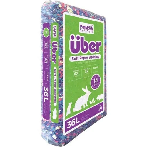 Uber, Uber Soft Paper Pet Bedding, 36 L,Confetti