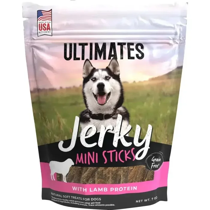 Ultimates Jerky Mini Sticks Dog Treats Lamb, 7 oz