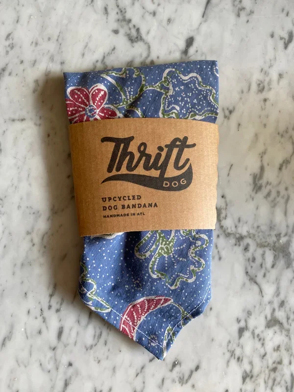 Upcycled Bandana in Blue Paisley (FINAL SALE)