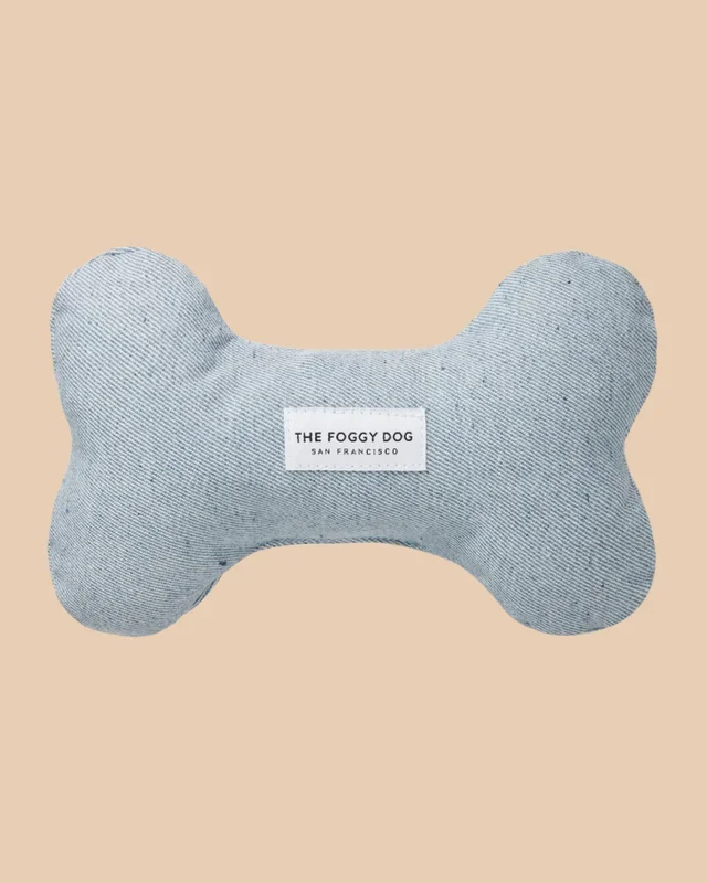 Upcycled Denim Bone Dog Squeaky Toy (Made in the USA) (FINAL SALE)
