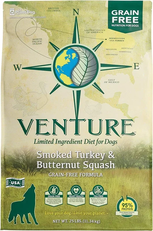 Venture Limited Ingredient Diet Grain-Free Dry Dog Food – Turkey/Squash – 25 Lbs