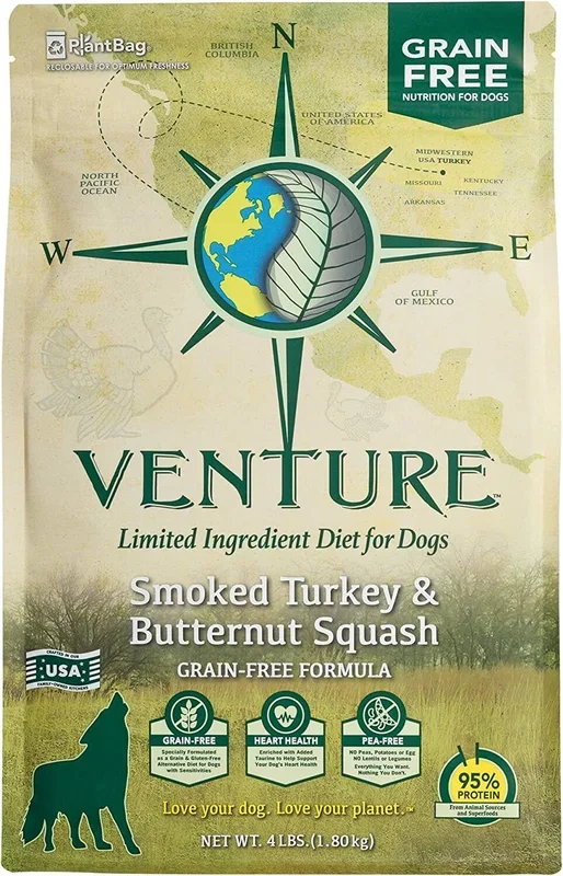 Venture Limited Ingredient Diet Grain-Free Dry Dog Food – Turkey/Squash – 4 Lbs