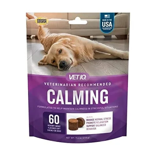 VETIQ Calming Hickory Smoke Flavored Soft Chew Dog Supplements – 60 Count