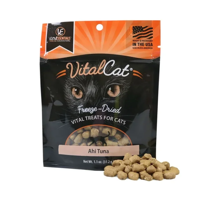 Vital Essential’s Grain-Free Ahi Tuna Freeze-Dried Cat Treats – 1.1 Oz