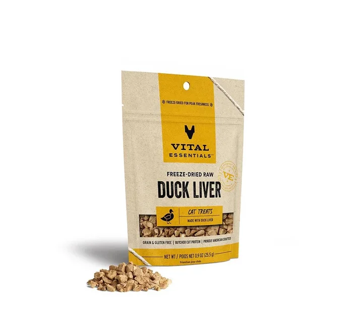 Vital Essentials Cat Freeze Dried Duck Liver Treats 0.9oz
