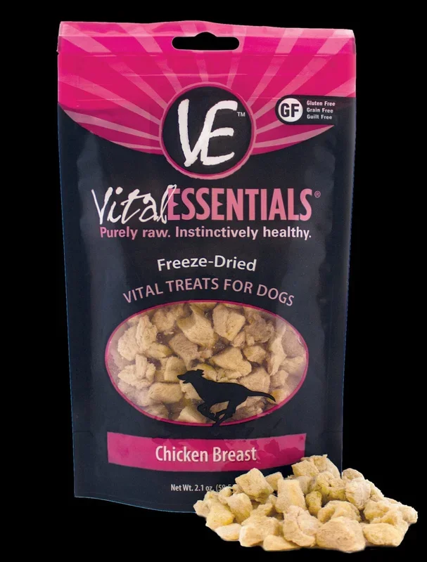 Vital Essentials Chicken Breast Freeze-Dried Dog Treats – 2.1 Oz