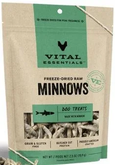 Vital Essentials Freeze Dried Minnows Dog Treats, 2.5oz