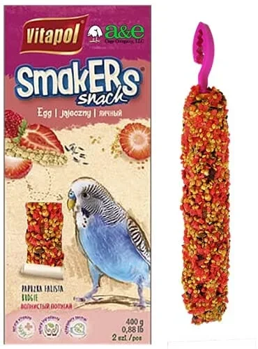 Vitapol Smakers Treat Stick Parakeet Bird Sticks – Strawberry – 2 Pack