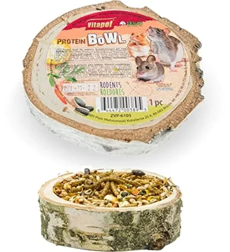 Vitapol Small Animal Wood Treat Bowl Small Animal Treats – Protein – 4.5 In