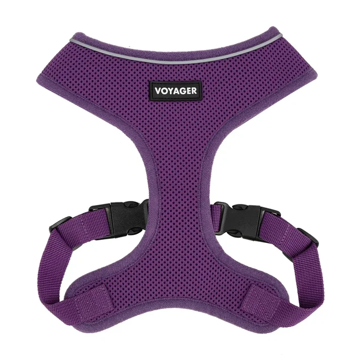 Voyager Aerolite No Pull Mesh Dog Harness With Lightweight, Soft, Breathable, Reflective Stitching, And Adjustable Straps For Walking, Running, Training, Heavy Duty And Durable – Purple, Xs