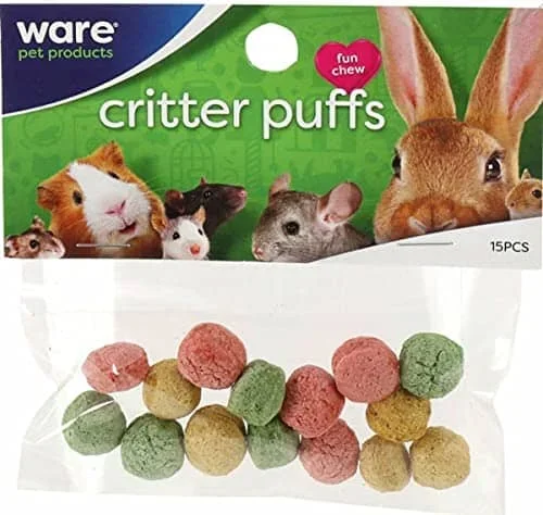 Ware Critter Puffs Small Animal Chewy Treats – 15 Count