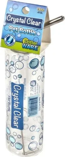 Ware Crystal Clear Plastic PET Small Animal Water Bottle – 16 Oz